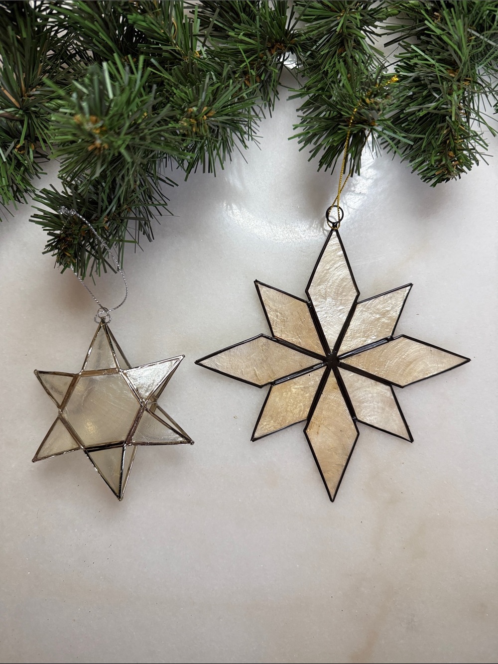 Handmade Champagne Glass Star Holiday Ornaments - Set of 2
